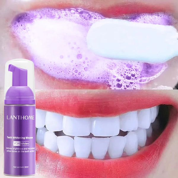 Teeth Whitening Toothpaste Mousse Removing Yellow Tooth Stain