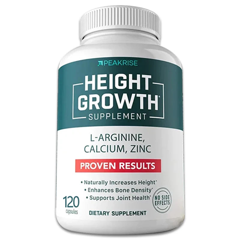 Height Growth Dietary Supplement - Vitamin D3, L-Arginine, Calcium, Zinc Promotes Bone Growth in Adults and Children