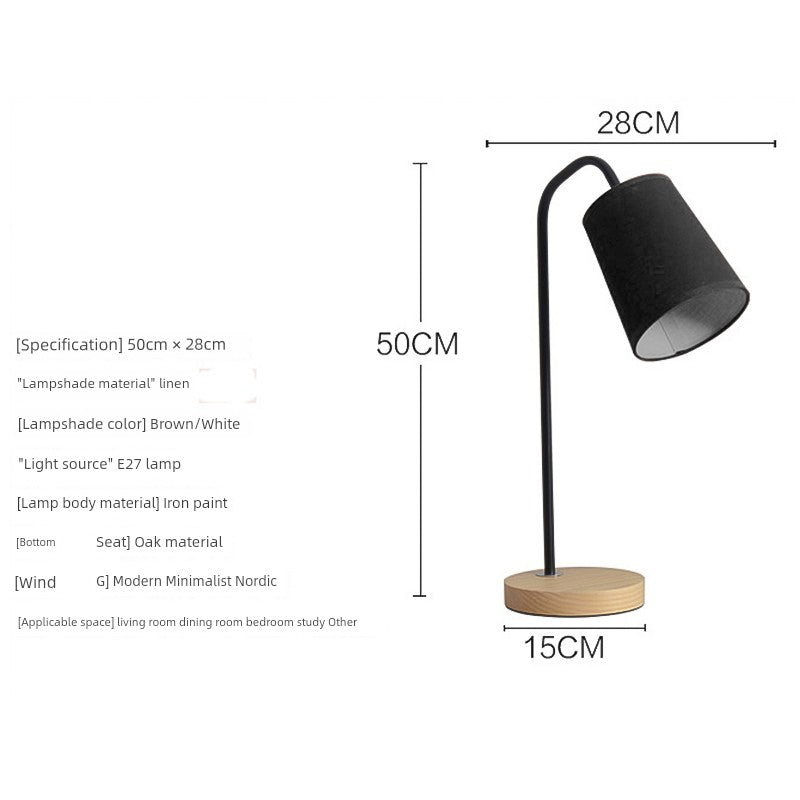 Nordic Style Simple Fabric Table Lamp Ins Bedroom Desktop Living Room Ambience Light Reading Eye Protection LED Lamp for College Students - Thal Lifestyle