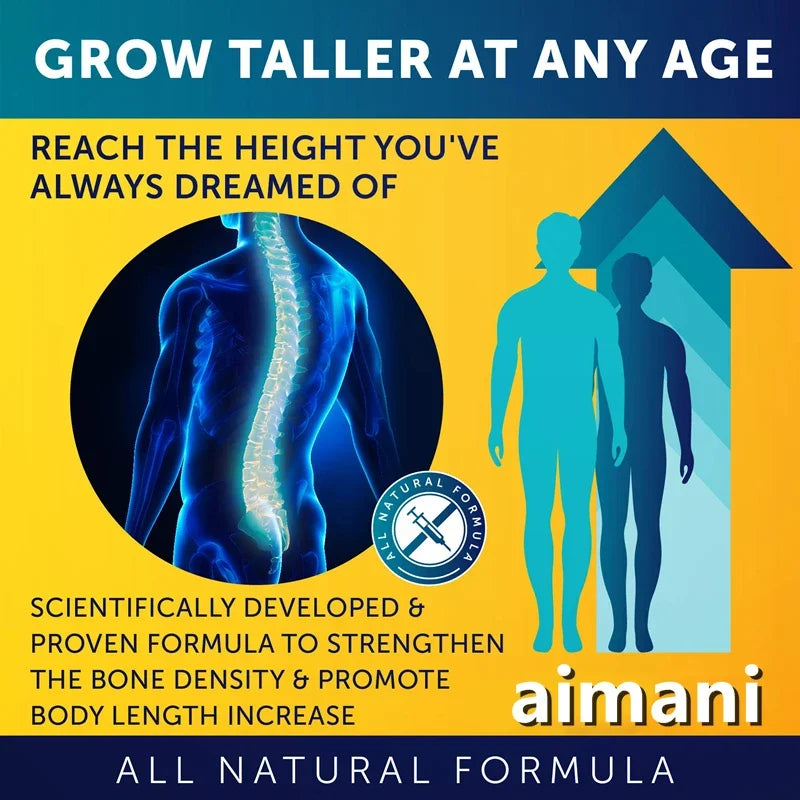 Height Growth Dietary Supplement - Vitamin D3, L-Arginine, Calcium, Zinc Promotes Bone Growth in Adults and Children