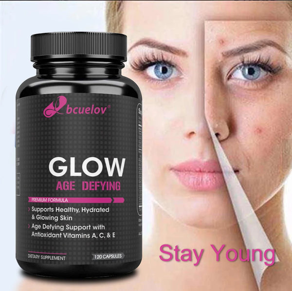 Glow Anti Aging Supplement - Supports Restoration of Skin Elasticity and Promotes Rejuvenation - 60 Capsules