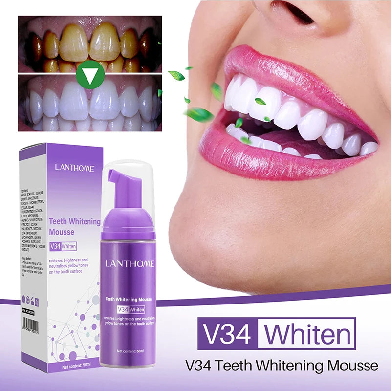 Teeth Whitening Toothpaste Mousse Removing Yellow Tooth Stain