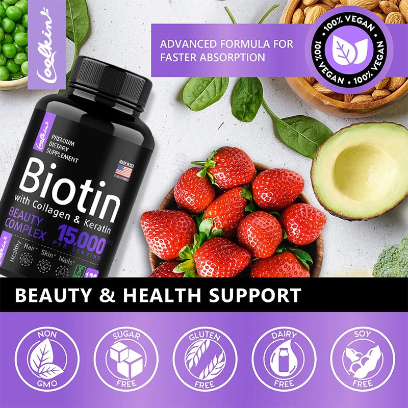 Biotin Collagen Supplement - For Hair, Skin & Nails