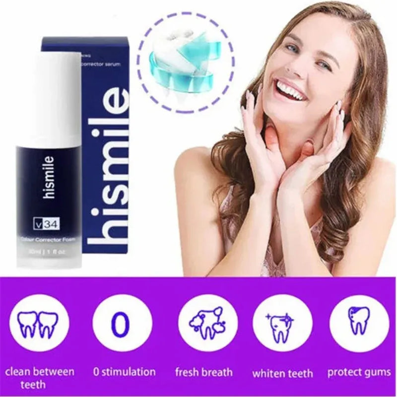 Hismile Toothpaste, Tooth Cleansing, Teeth Whitening Oral Dental Mousse Toothpaste