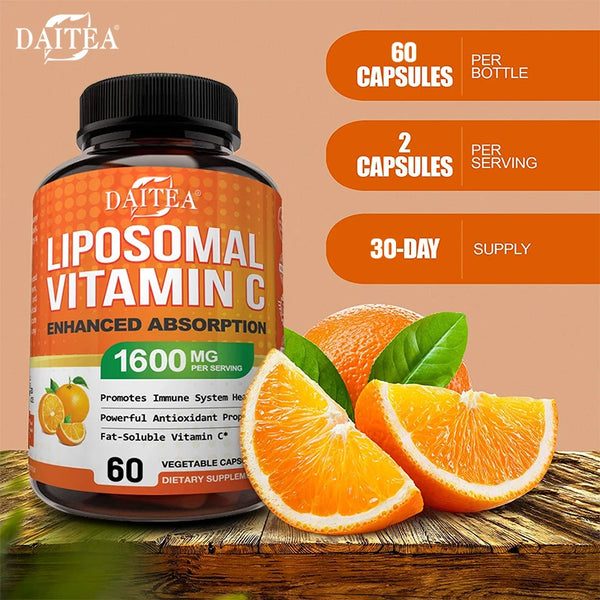 Liposomal Vitamin C Supplement for Wrinkle-free Healthy Skin, Bone Density and Metabolism