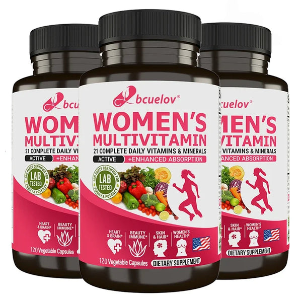 Multivitamin Dietary Supplement for Women's - 21 Complete daily Vitamins and Minerals for Bones, Skin, Hair, Nails and and supports reproductive health