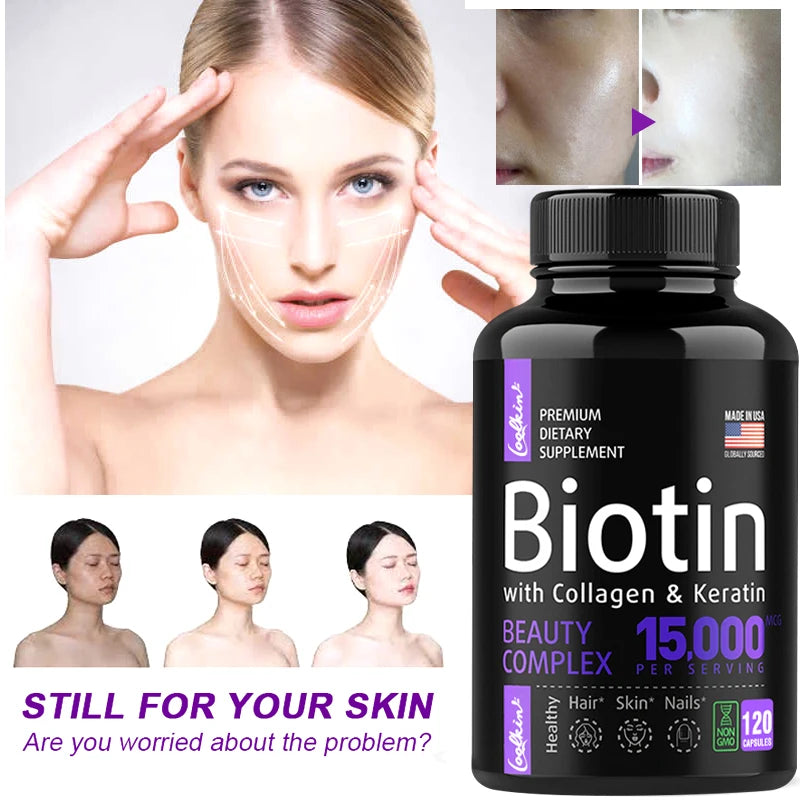 Biotin Collagen Supplement - For Hair, Skin & Nails