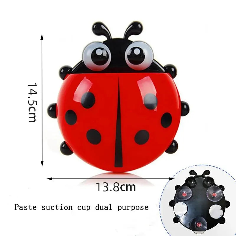 2pcs Creative Cute Ladybug Shape Toothbrush Holder