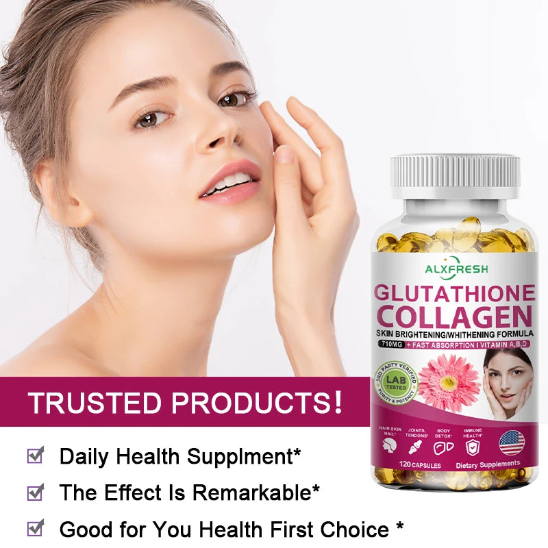 Glutathione Collagen with Biotin and Vitamin C for Skin, Hair & Nails Nutritional Supplement