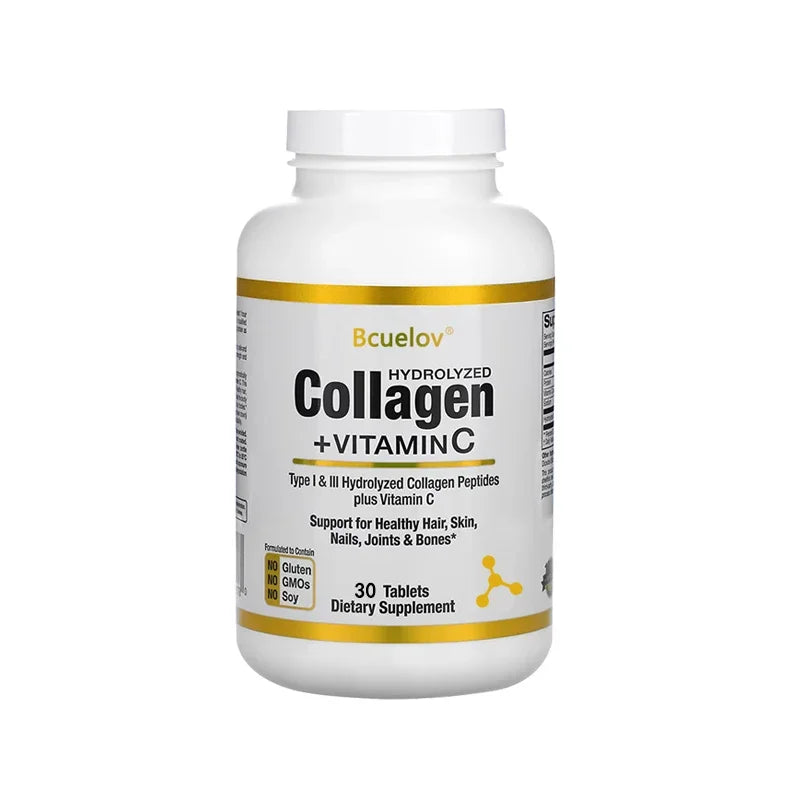 Hydrolyzed Collagen + Vitamin C Supports Hair, Skin, Nails, Joints & Bones