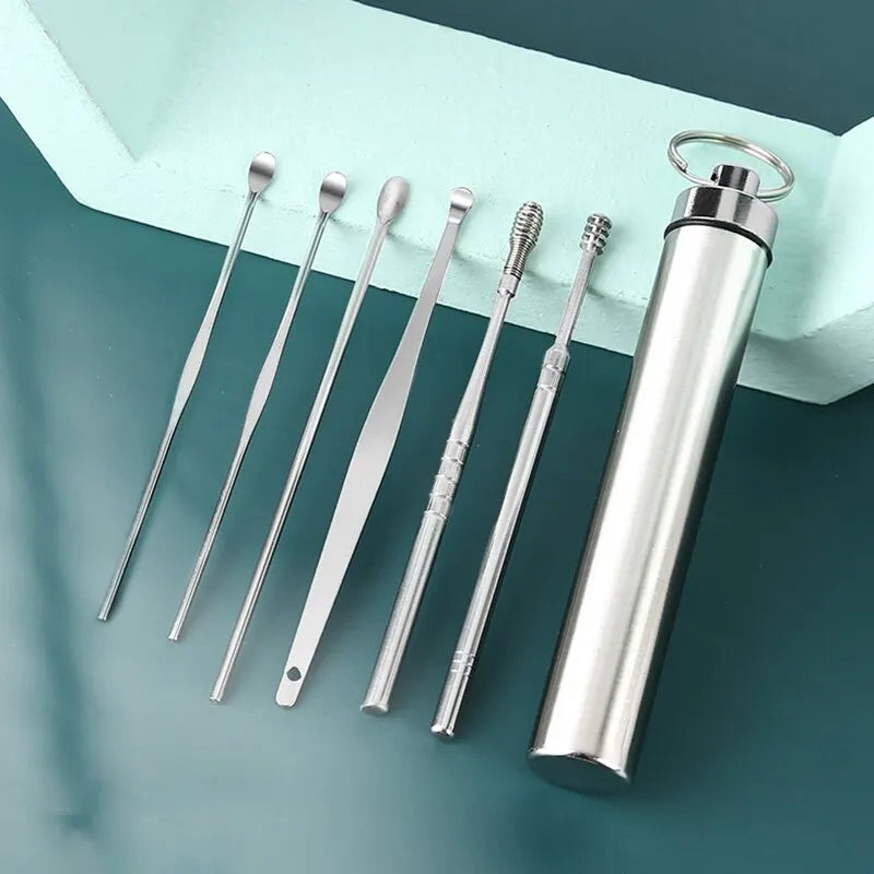 12 Pcs Earpick Stainless Steel Ear Wax Remover - Ear Cleaning Kit