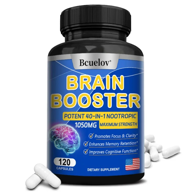 Multivitamin Brain Booster Supplement - Promotes Healthy Brain Development, Improves Memory, Concentration and Learning Abilities