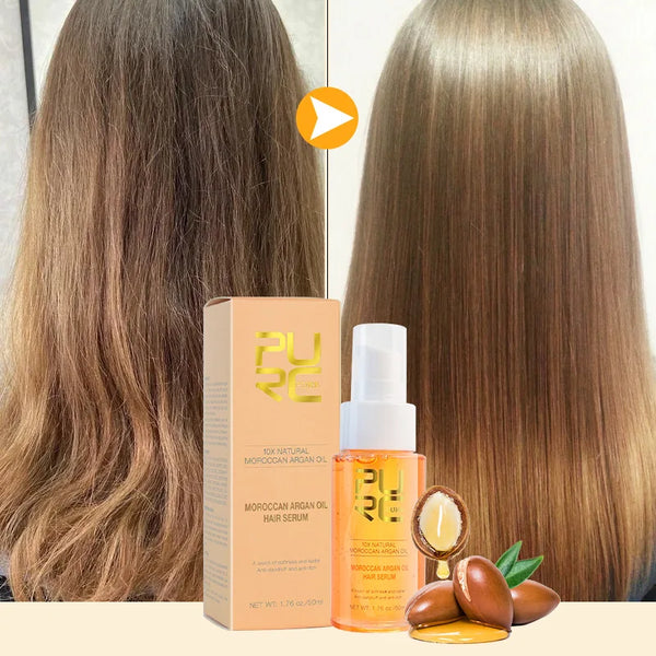 PURC Morocco Argan Oil Hair Serum Smoothing Soften Repair Frizz Damaged Hair Anti-Dandruff Scalp Treatment