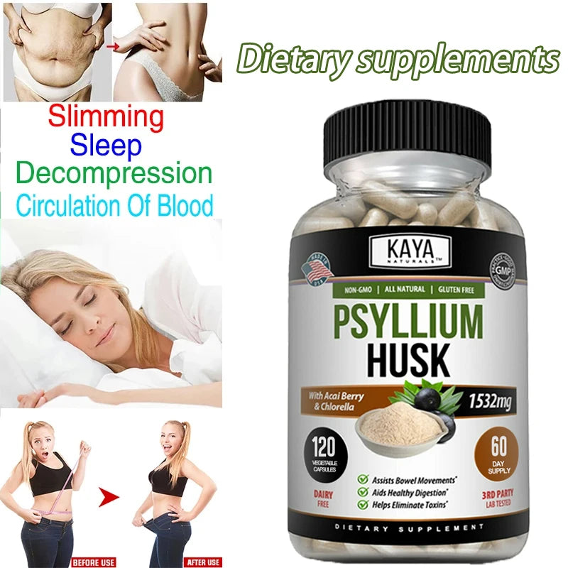 Psyllium Husk - A Dietary Supplement that Cleans the Colon, Detoxifies, Helps in Sleep & Weight Loss, Burn Fat and Cellulite