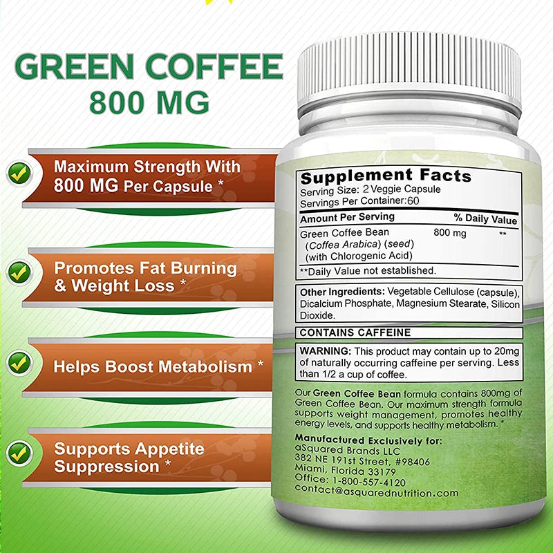 Natural Coffee Bean Extract For Weight Loss, Fat Burn, Clean Colon and Detoxification