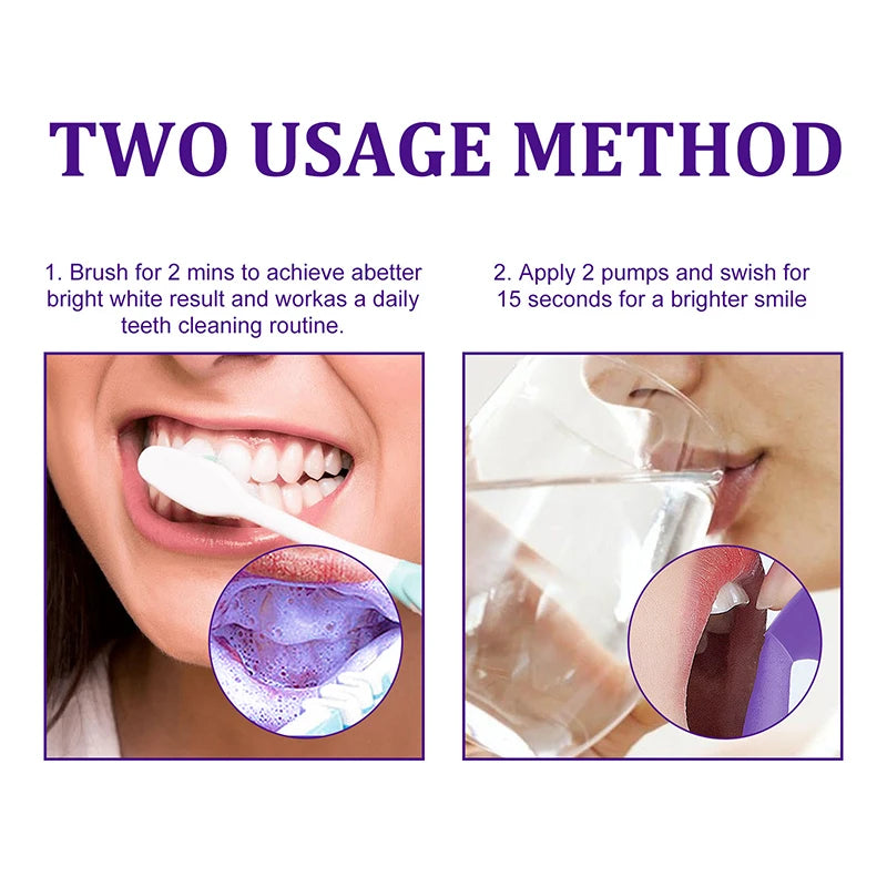 Teeth Whitening Toothpaste Mousse Removing Yellow Tooth Stain