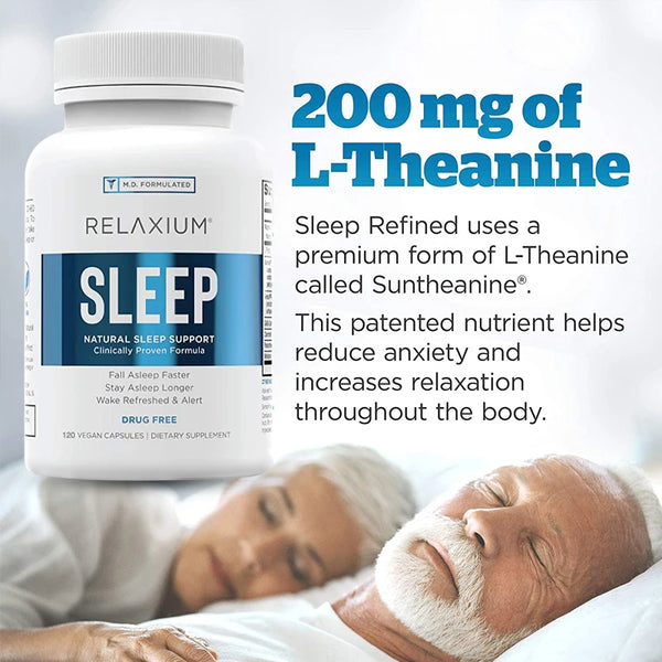 Relaxium Natural Sleep Aid Supplement - For Longer & Stress Relief Sleep