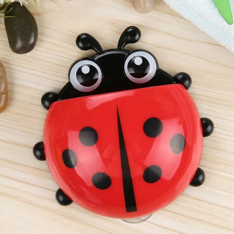 2pcs Creative Cute Ladybug Shape Toothbrush Holder