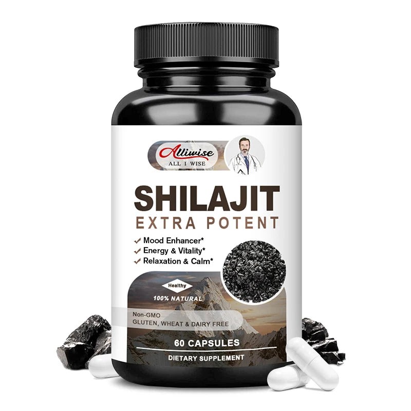 Shilajit Dietary Supplement - Energy Replenishment, Zinc & Potassium Minerals, Brain Memory and Muscle Stamina (120 Capsules)