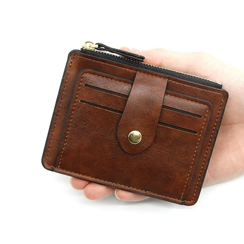 Men Fashion Credit ID Card Holder Wallet, Leather Wallet with Coin Pocket