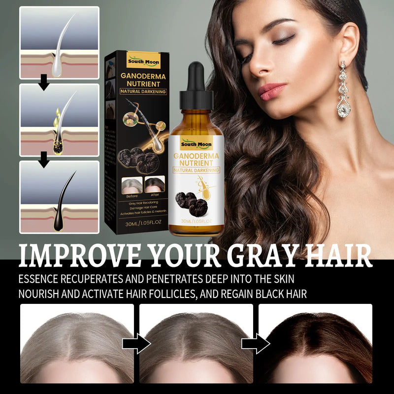 Gray White Hair Treatment Serum - White To Black Natural Color