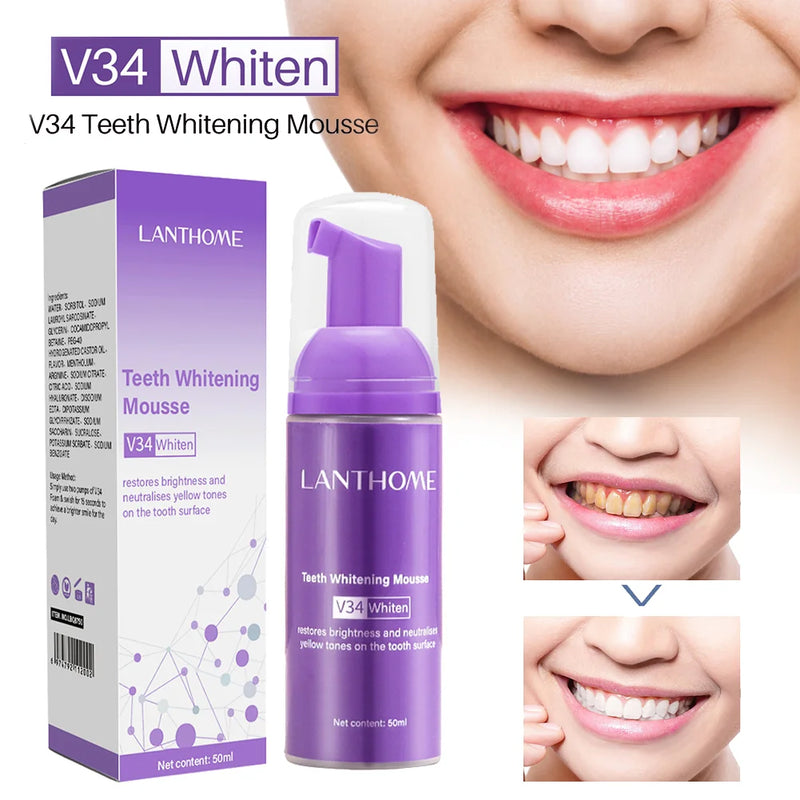 Teeth Whitening Toothpaste Mousse Removing Yellow Tooth Stain