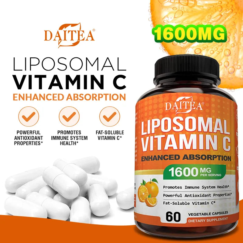 Liposomal Vitamin C Supplement for Wrinkle-free Healthy Skin, Bone Density and Metabolism