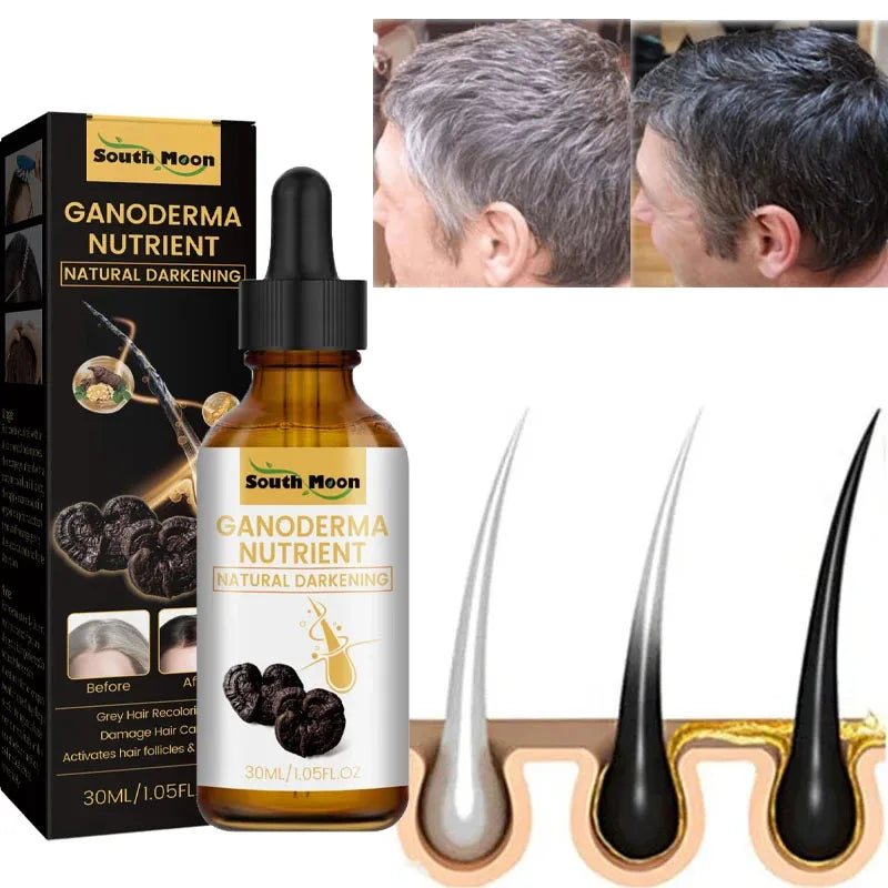 Gray White Hair Treatment Serum - White To Black Natural Color