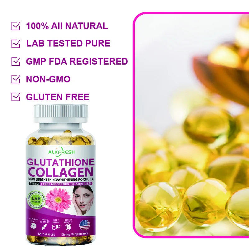 Glutathione Collagen with Biotin and Vitamin C for Skin, Hair & Nails Nutritional Supplement