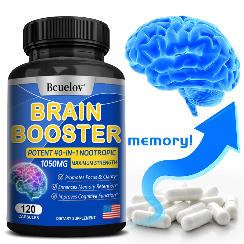 Multivitamin Brain Booster Supplement - Promotes Healthy Brain Development, Improves Memory, Concentration and Learning Abilities