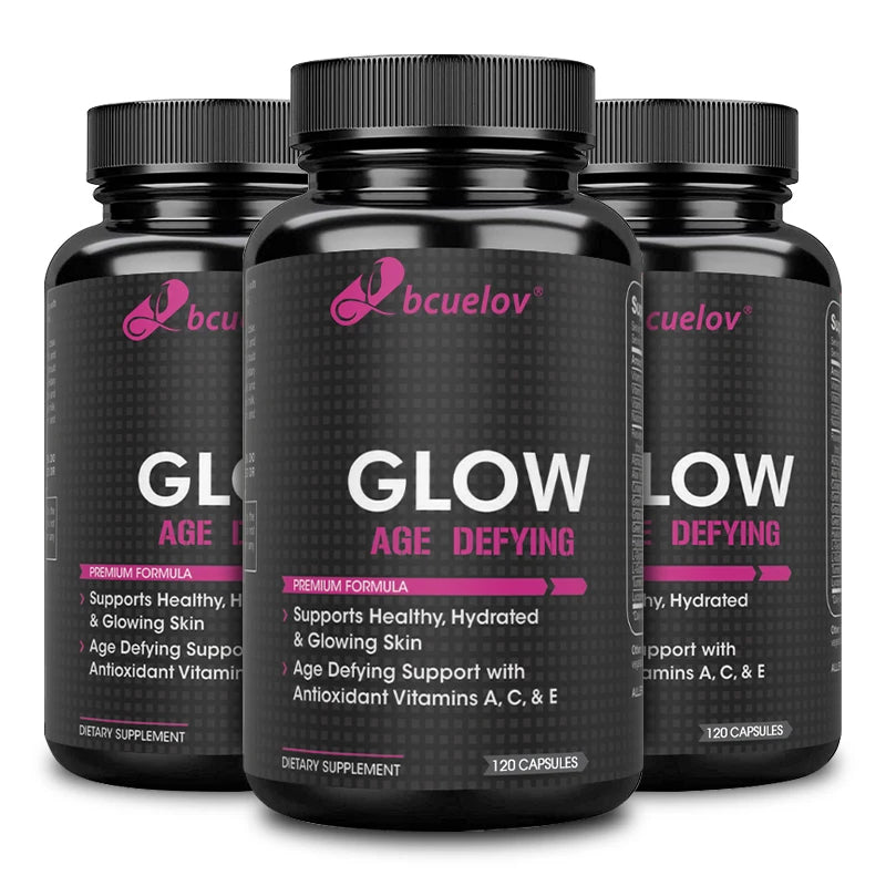 Glow Anti Aging Supplement - Supports Restoration of Skin Elasticity and Promotes Rejuvenation - 60 Capsules