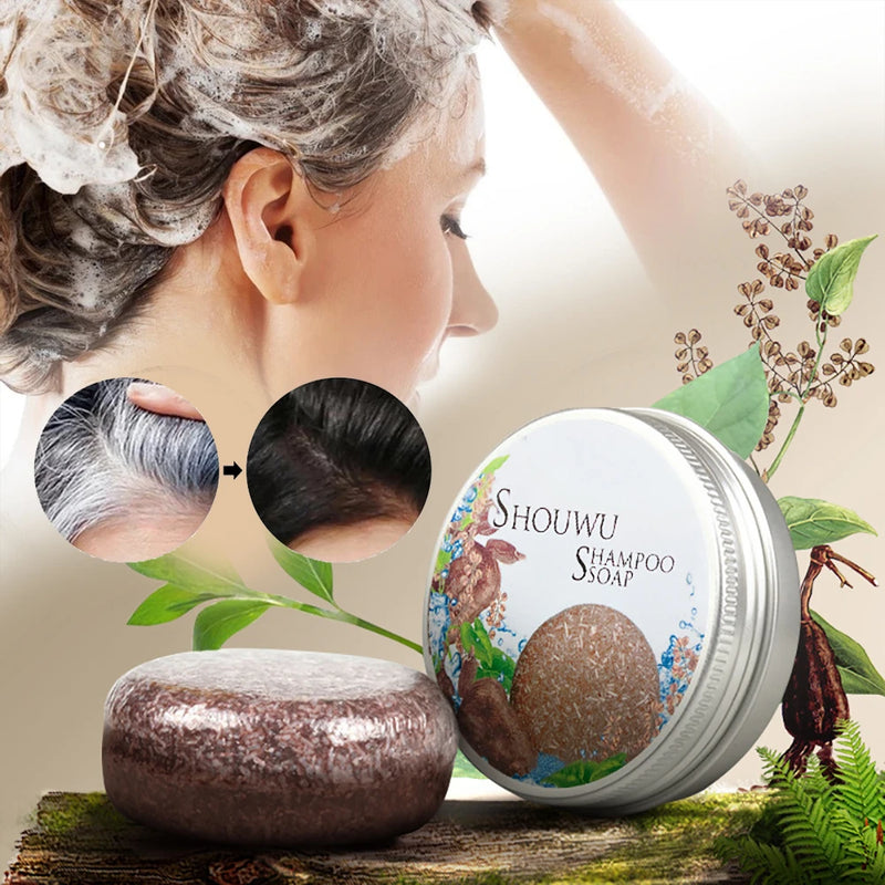 Hair Darkening Shampoo Bar Gray White Hair Color Dye Soap Black Hair Shampoo