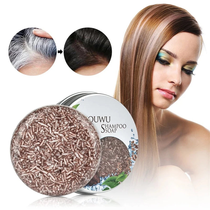 Hair Darkening Shampoo Bar Gray White Hair Color Dye Soap Black Hair Shampoo