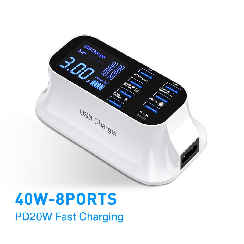 Fast Charging Adapter with Led Display For Android & iphone - Thal Lifestyle