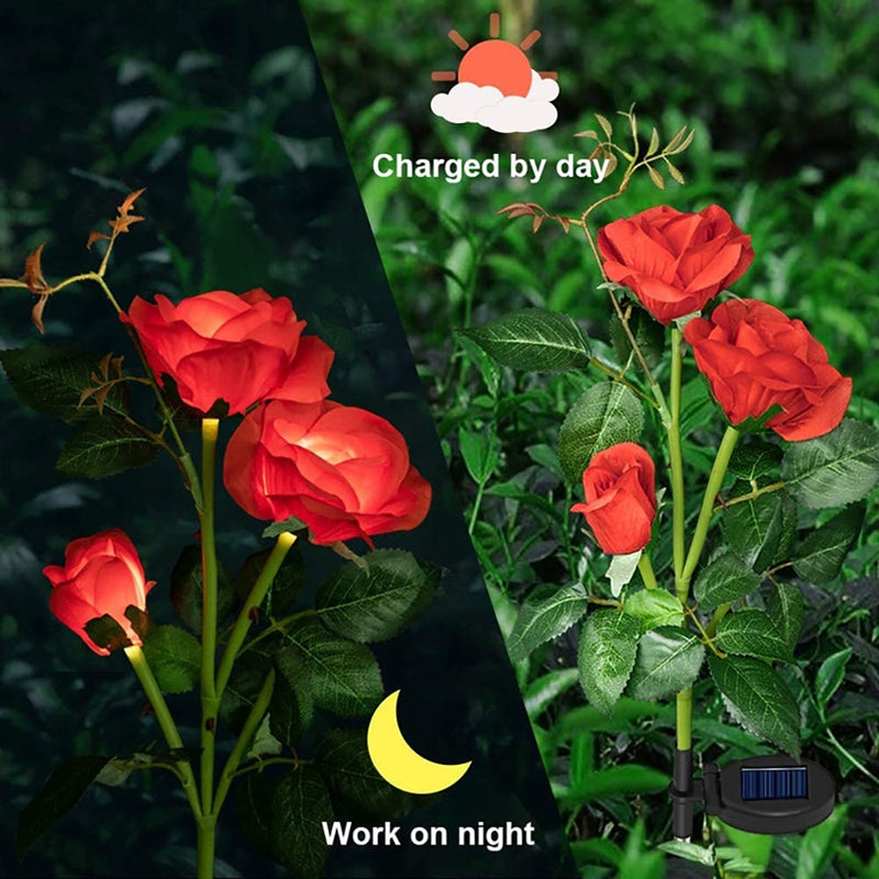 Rose Solar Garden Light Flower Waterproof - Thal Lifestyle