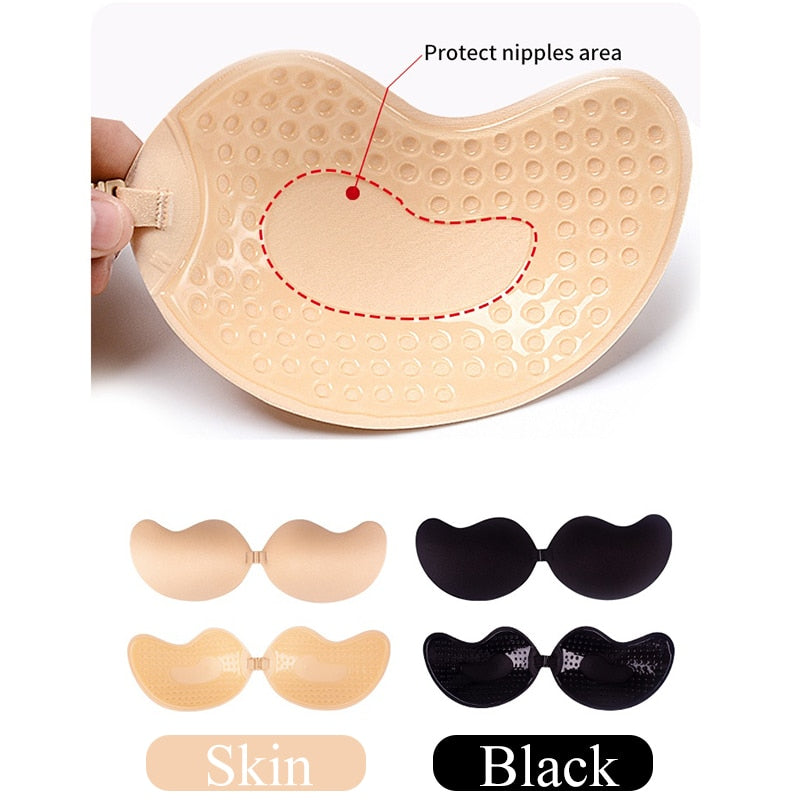 Strapless Invisible Self-Adhesive Silicone Sticky Bra - Thal Lifestyle