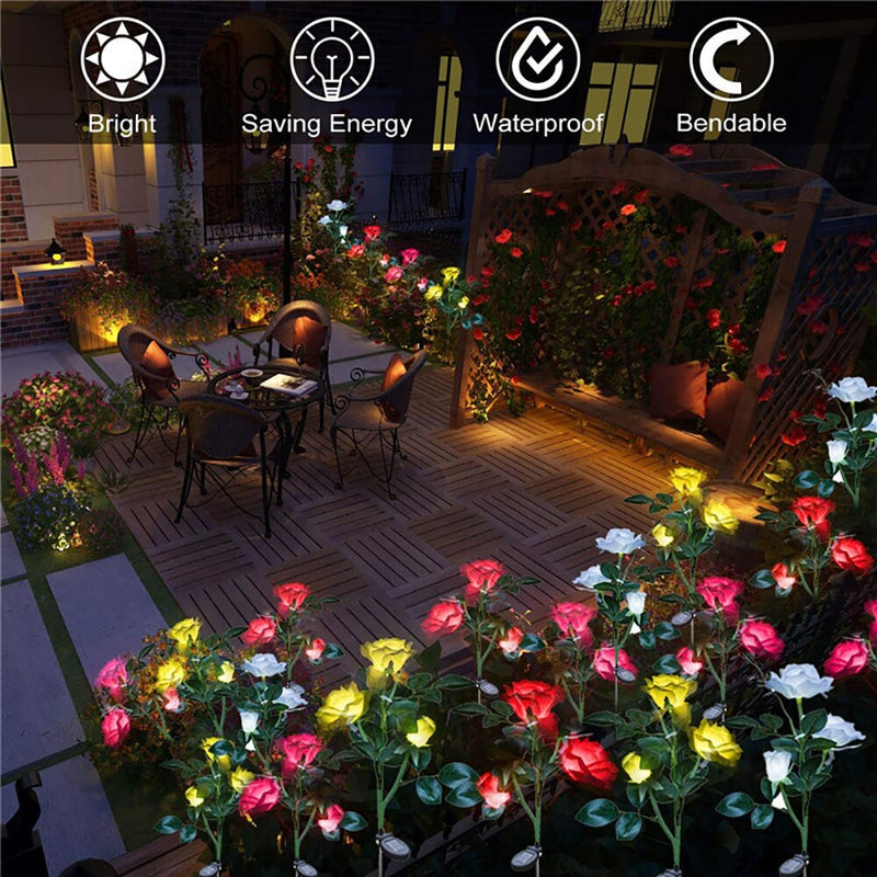 Rose Solar Garden Light Flower Waterproof - Thal Lifestyle