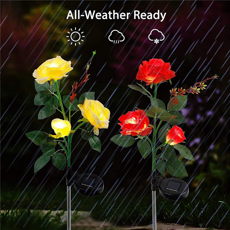 Rose Solar Garden Light Flower Waterproof - Thal Lifestyle