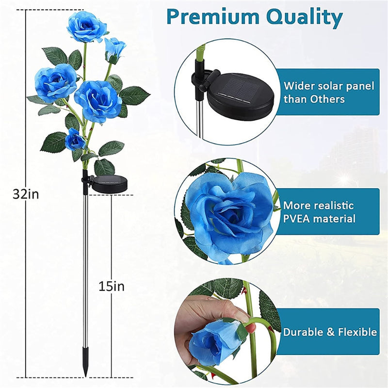 Rose Solar Garden Light Flower Waterproof - Thal Lifestyle