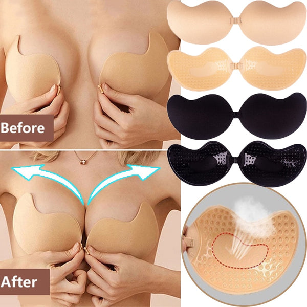 Strapless Invisible Self-Adhesive Silicone Sticky Bra - Thal Lifestyle