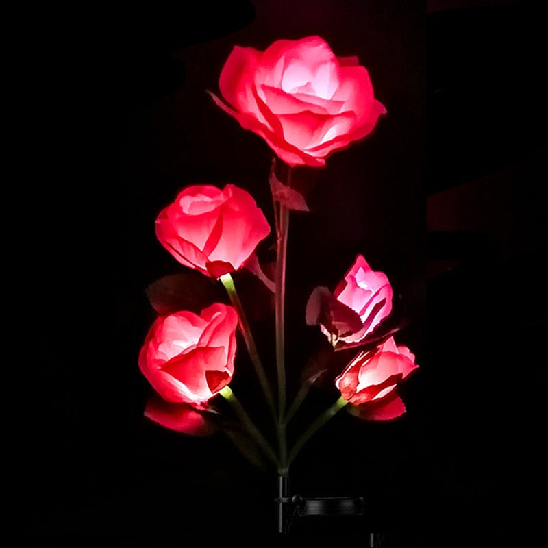 Rose Solar Garden Light Flower Waterproof - Thal Lifestyle