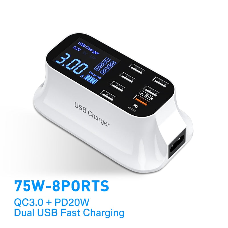 Fast Charging Adapter with Led Display For Android & iphone - Thal Lifestyle