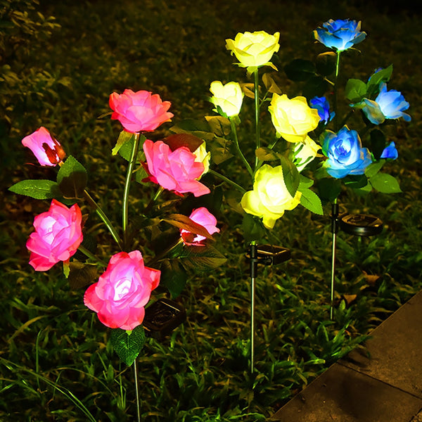 Rose Solar Garden Light Flower Waterproof - Thal Lifestyle