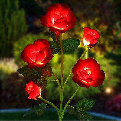 Rose Solar Garden Light Flower Waterproof - Thal Lifestyle